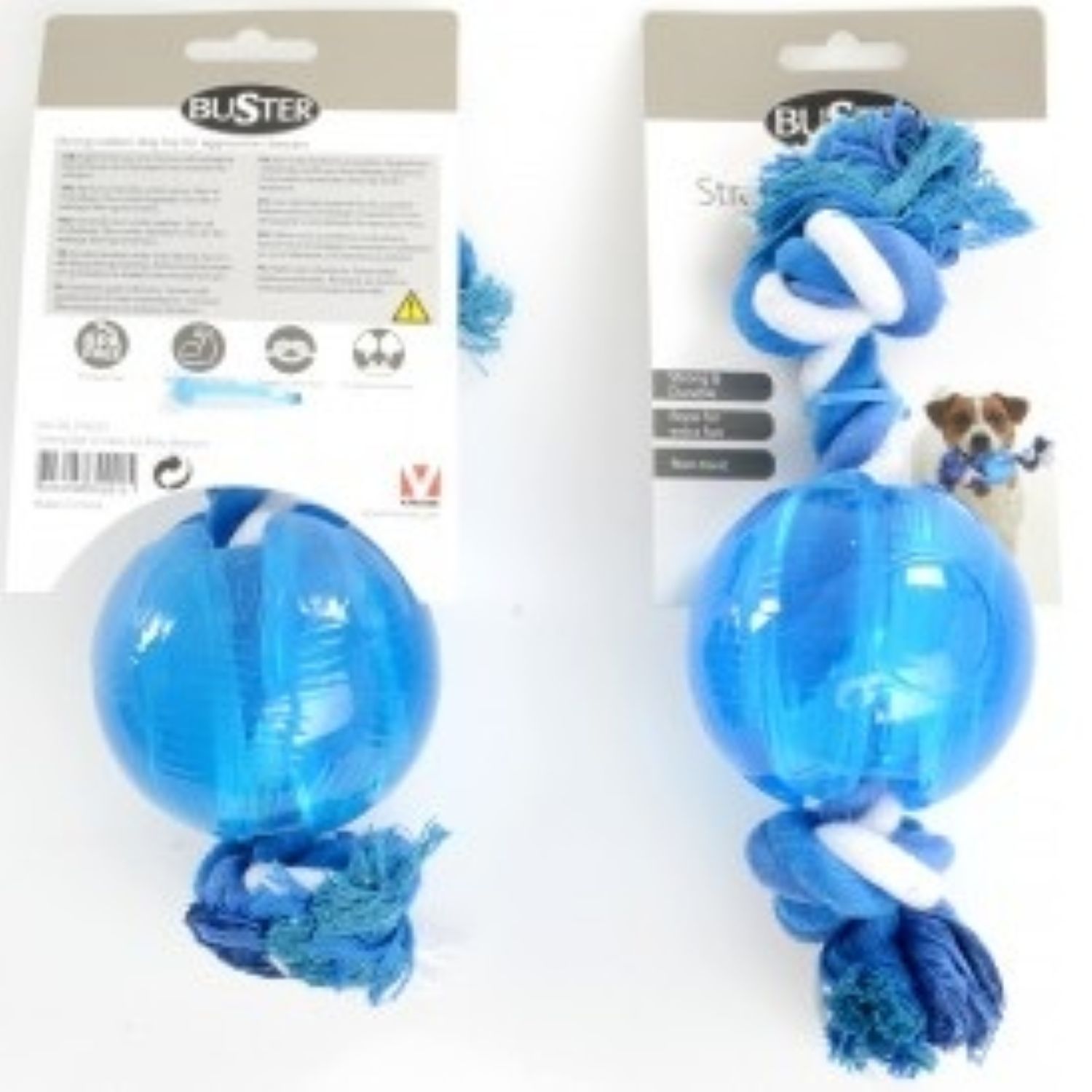Pelota Para Perro Con Cuerda Talla M Azul - Imagen 2