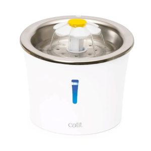 Fuente De Agua Para Gato Cat It Acero Inoxidable Con Flor 3 Lt
