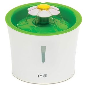 Combo Para Gato Catit Fuente De Agua Con Flor 3 Lt, Plato Acero Inoxidable y Tapete