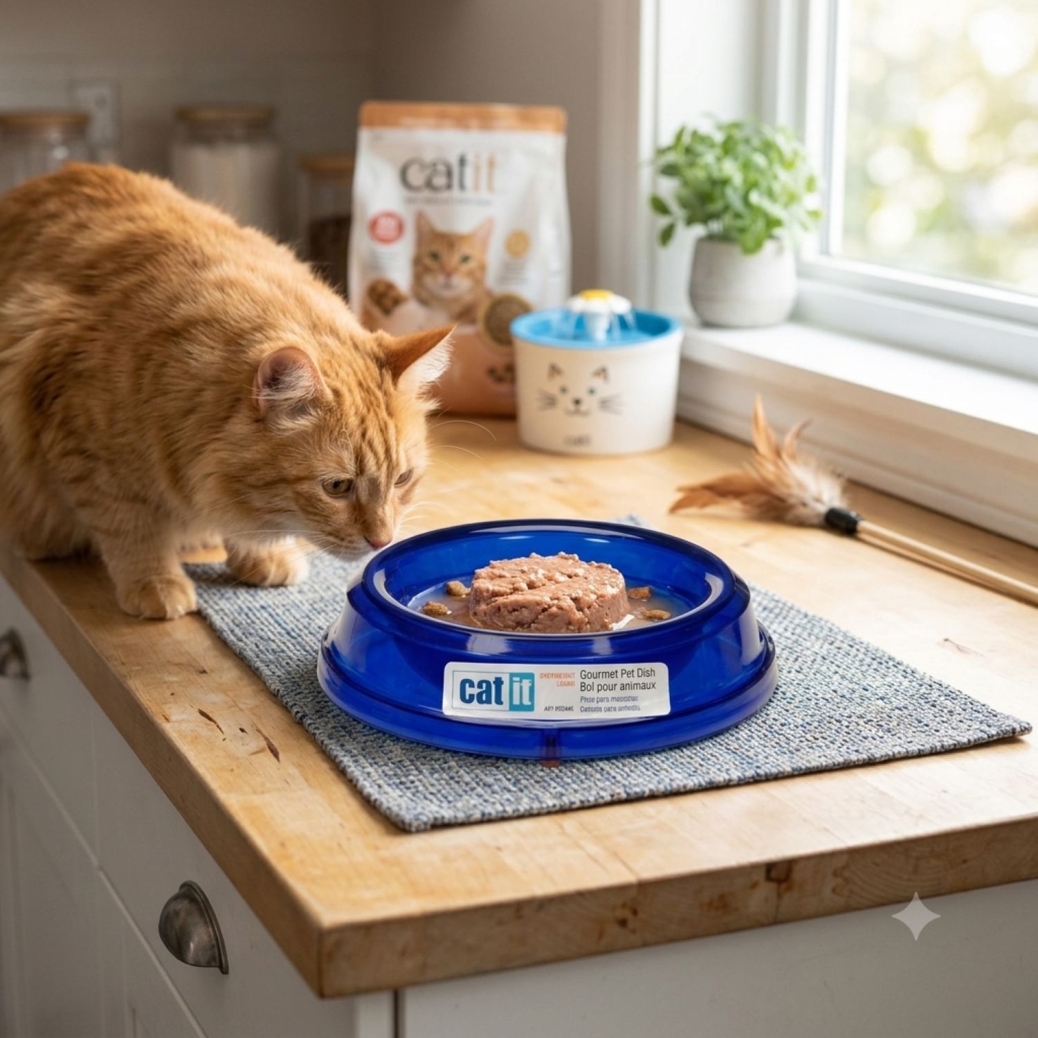Comedero Para Gato Catit Antideslizante en Acrilico - Imagen 3
