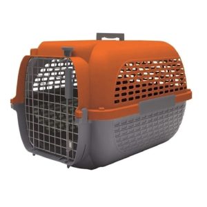 Guacal Para Perro Dogit Base Gris y Tapa Naranja Talla L