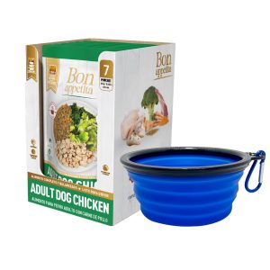 Dúo Comida Húmeda Perro Adulto Sabor A Pollo 300 g caja x 7 +Plato colapsable Bon Appetita