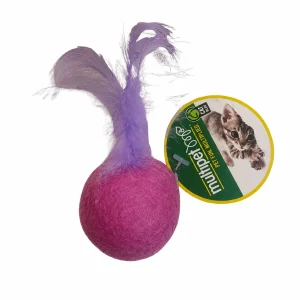 Juguete Para Gato Pelota De Fieltro Con Pluma